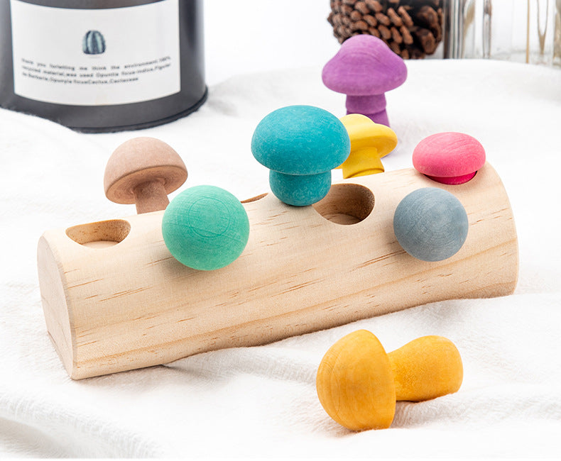Montessori Steckspiel mit bunten Pilzen ab 1 jahr