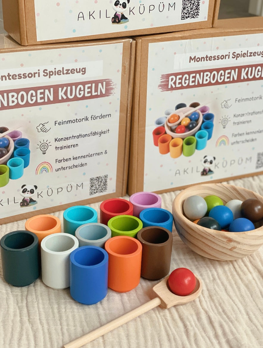 Bündel Angebot : Montessori Regenbogen Kugeln & Lernkarten