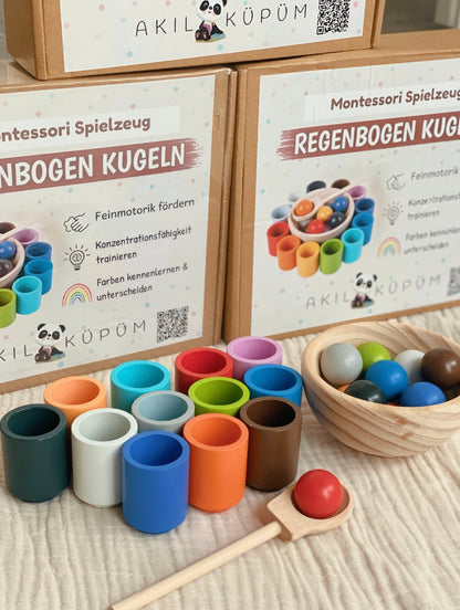 Bündel Angebot : Montessori Regenbogen Kugeln & Lernkarten