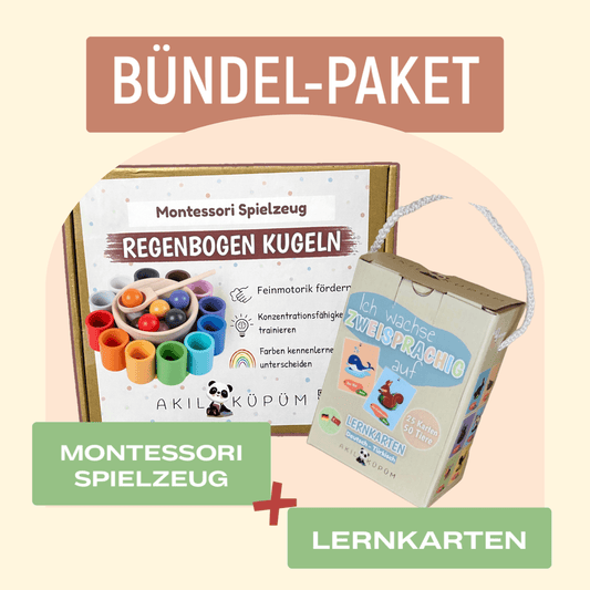 Bündel Angebot : Montessori Regenbogen Kugeln & Lernkarten